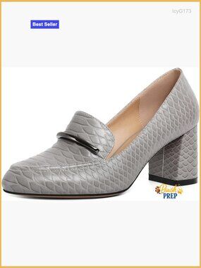 Block Heel Round Toe Slip On Chunky Loafer Pumps 2.5 Inch